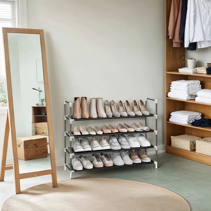 5-tier Shoe Rack, Black, 36.3" H x 38.8" W x 11" D