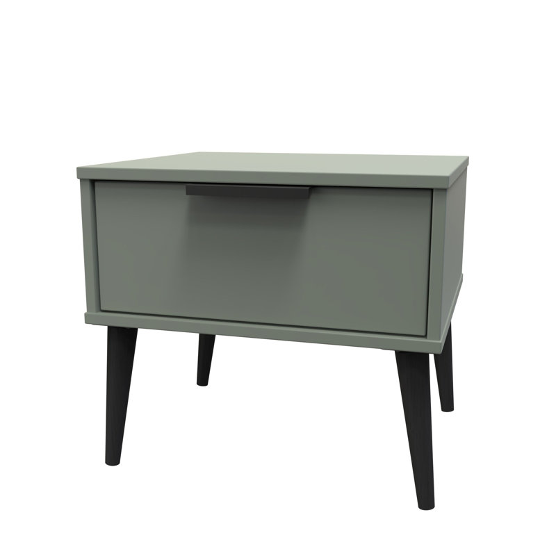 Turah 1 Drawer Bedside Cabinet (Ready Assembled), Reed Green