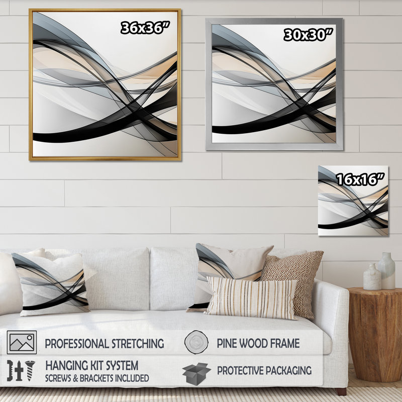 Minimal Geometric Rift III - Abstract Minimalisme, art mural, H 30 po x l 30 po, Noir