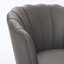 Chaise pivotante à pétales grise - base en métal pivotant à 360 °, fauteuil de bureau à oreilles en cuir véritable grain supérieur, siège de bureau incurvé à conception cannelée-1762410975