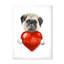 Petit chien tenant un cœur de Saint-Valentin - décoration murale pour enfants, art sur toile-559793873-559793875