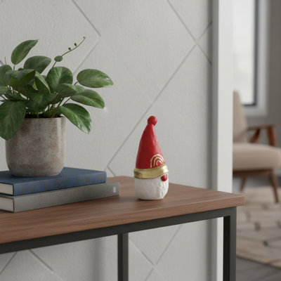 Figurine de père Noël 5 po en or rouge et fonte blanche