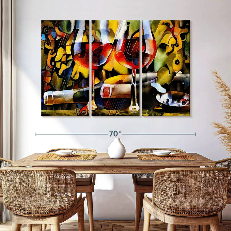 " Wine " 3 - Pieces, 42" H x 65" W x 1.25" D
