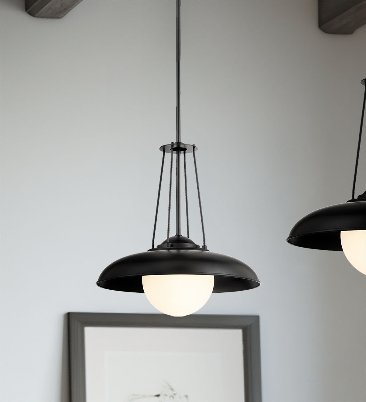 Single Light Glass Dimmable Pendant, 19.63" H x 18.13" W x 18.13" D