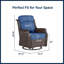 Chaise de patio de luxe avec coussin épais de 6 pouces, chaises de patio pivotantes à haut dossier pour l'extérieur, pour terrasse et bord de piscine, bleu