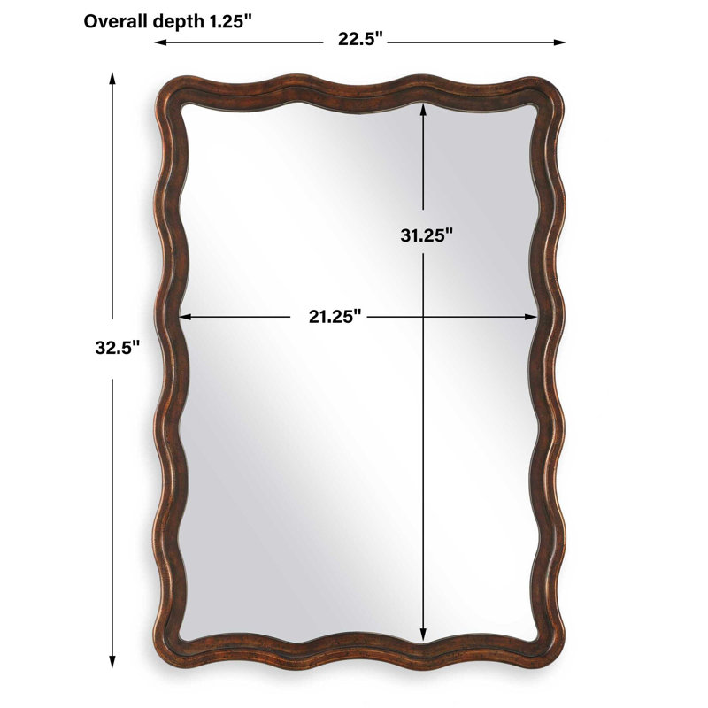  Miroir mural festonné H 32,5 po