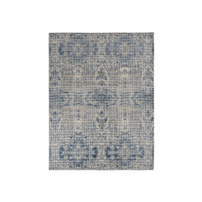 Tapis bleu clair en laine noué à la main 9 pi 1 po x 12 pi 2 po 1E7C3D39FA2A4B44A546656DB8DAEF5A
