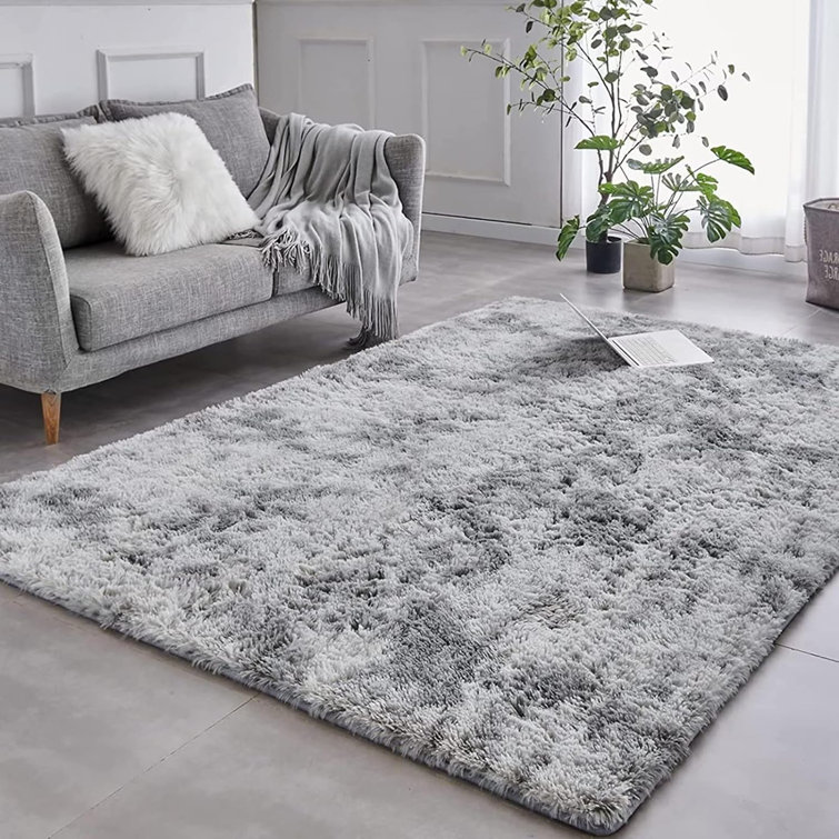 Rectangle Kymori Machine Woven Polyester Area Rug in Light Gray