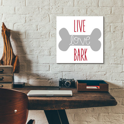 «Live Love Bark 2» par Erin Clark, art mural en verre acrylique