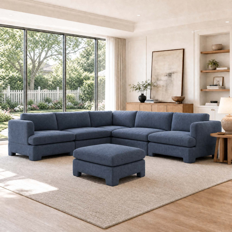  Canapé modulaire rembourré 6 pièces Jolie, Blue