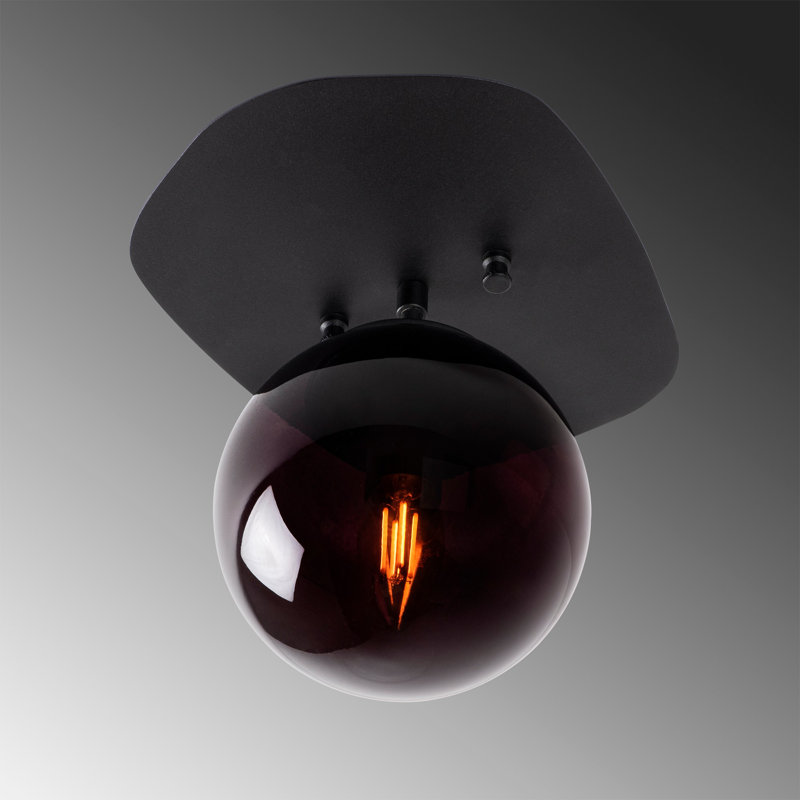 Plafonnier encastré en verre Pellot, Noir, Noir