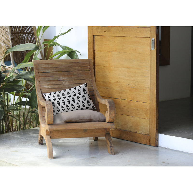  Housse et insert de coussin rectangulaire d'extérieur Tears, noir