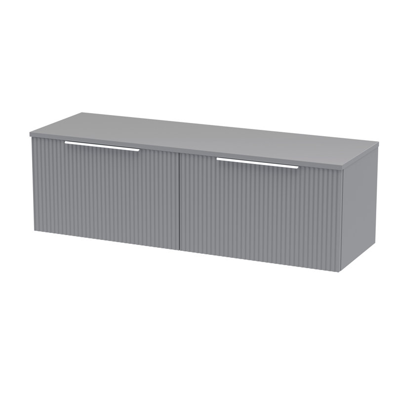 Fluted 120.5cm Single Bathroom Vanity Base Only, Satin Grey