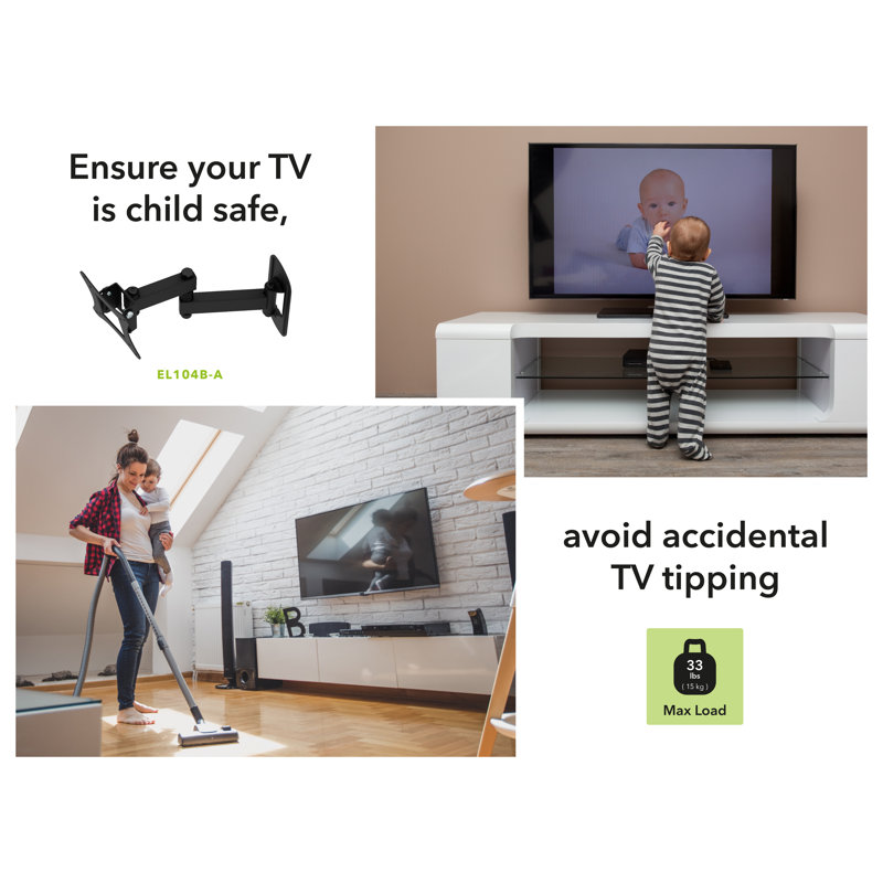 Support mural pour téléviseur Lashaune Multi Position pour écrans de 25 po ou moins