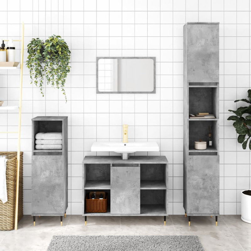 Bathroom Cabinet, Concrete Grey