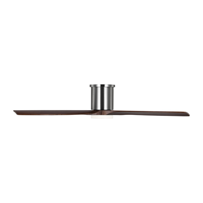 Collins Smart LED Ceiling Fan, Brushed Steel, Dark Walnut