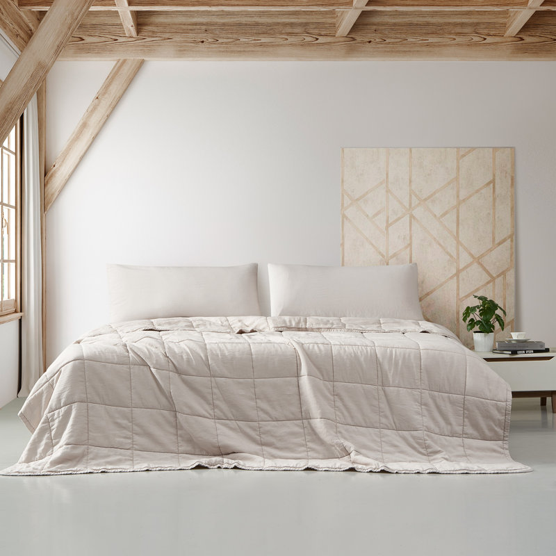 Édredon surdimensionné en lin et viscose Belge, Édredon très grand, Beige