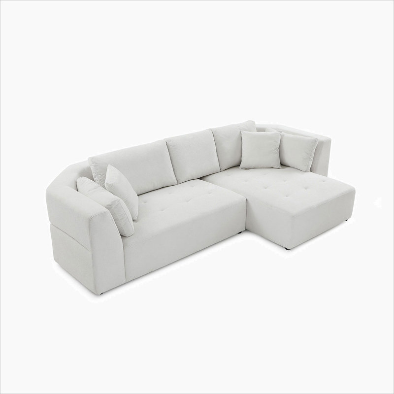 Canapé modulaire en L avec coussins, Accoudoir à droite (vu de face)