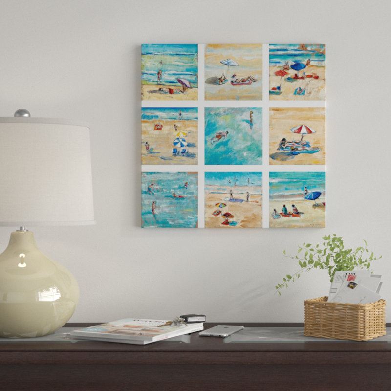 «A Day at the Beach», reproduction sur toile, H 12 po x l 12 po x P 1,5 po, Pas de tapis, Toile tendue