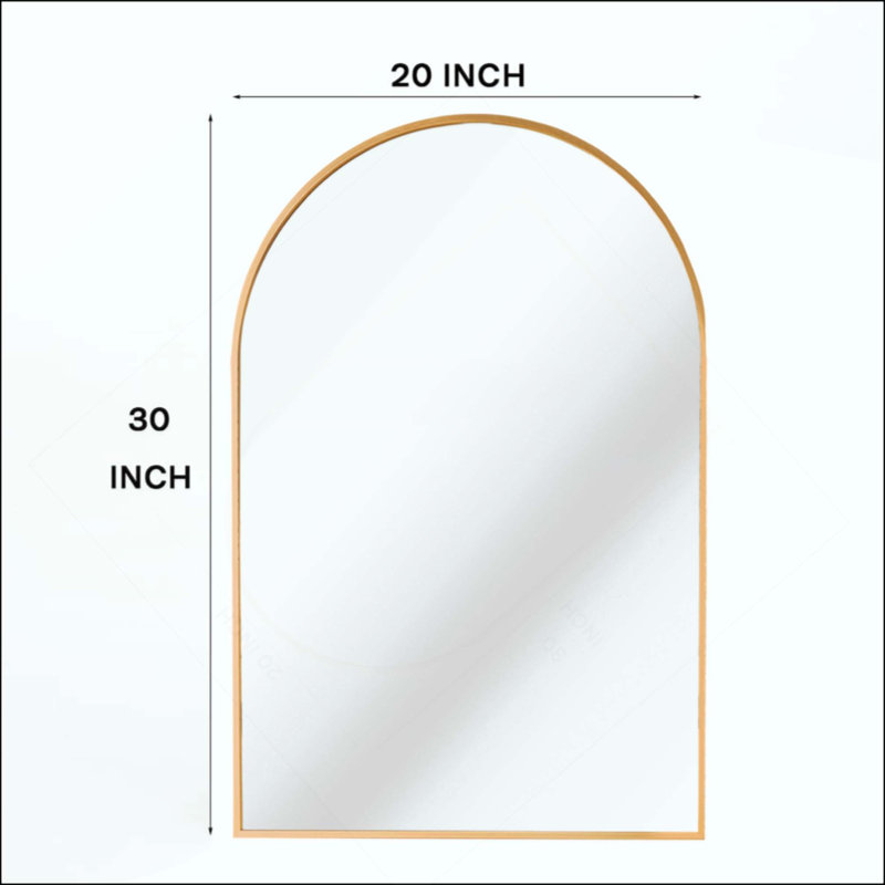  Miroir mural arqué Modern, Doré, 30 po x 20 po