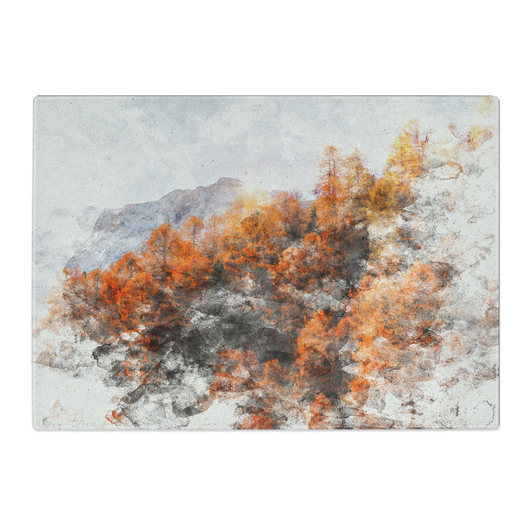 Tempered Glass Golden Forest in Italy Chopping Board
