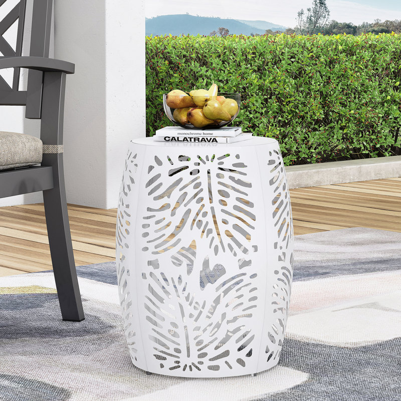 Table de bout en métal - Grand, Blanc
