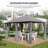 Outsunny 10' X 13' Outdoor Patio Gazebo, Canopy Shelter With 6 Removable Sidewalls & Steel Frame For Garden, Lawn, Backyard & Deck, Gray