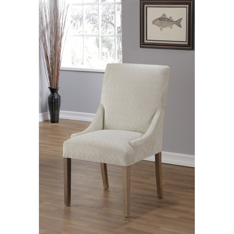 Chaise de salle à manger Griffie, Velours crème, Naturel