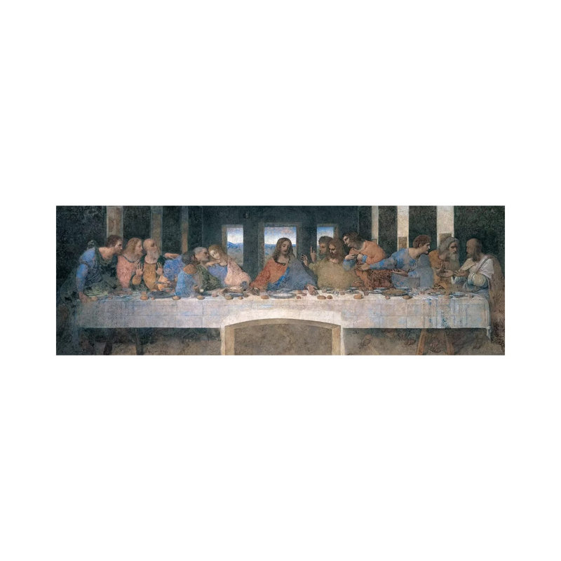 L'Ultima Cena (The Last Supper), Cropped by Leonardo Da Vinci - 1 Piece Wrapped Canvas Panoramic Wall Art