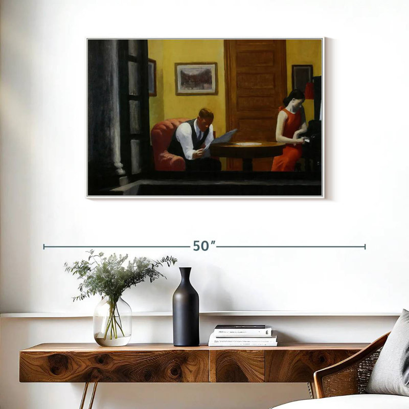 Chambre à New York, 37 po x 25 po, Cadre flottant blanc