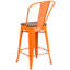 Tabouret de bar ou de comptoir en métal Marian avec dossier et siège en bois Marian-2101696441-2127243145-2101696412