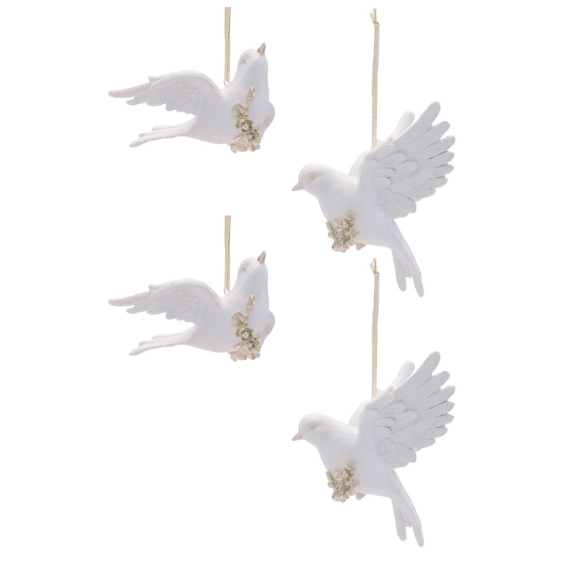 Ensemble de 4 ornements Dove