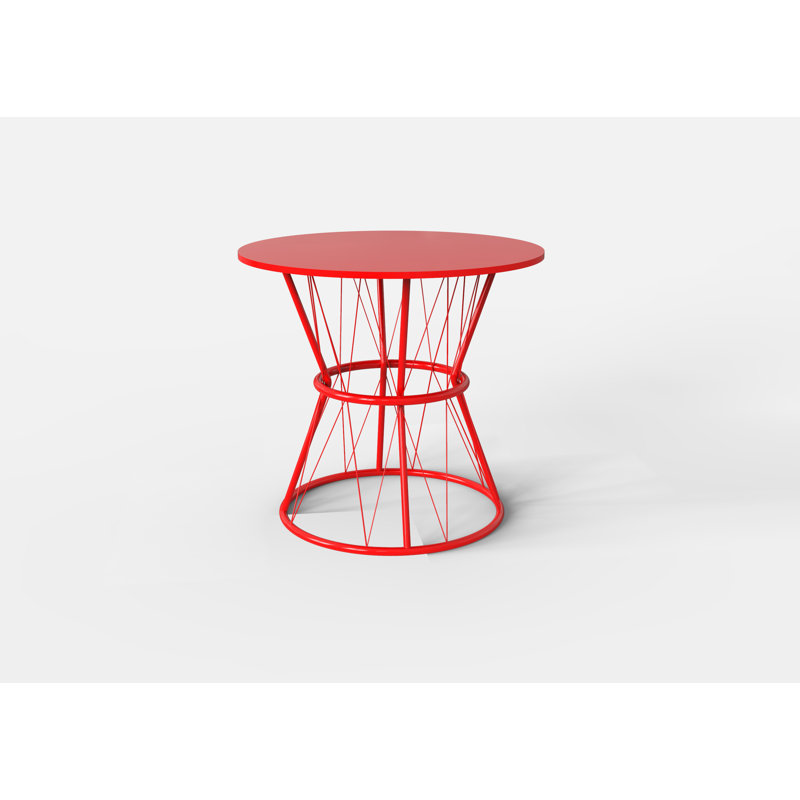 Mindenmines Pedestal End Table, Red