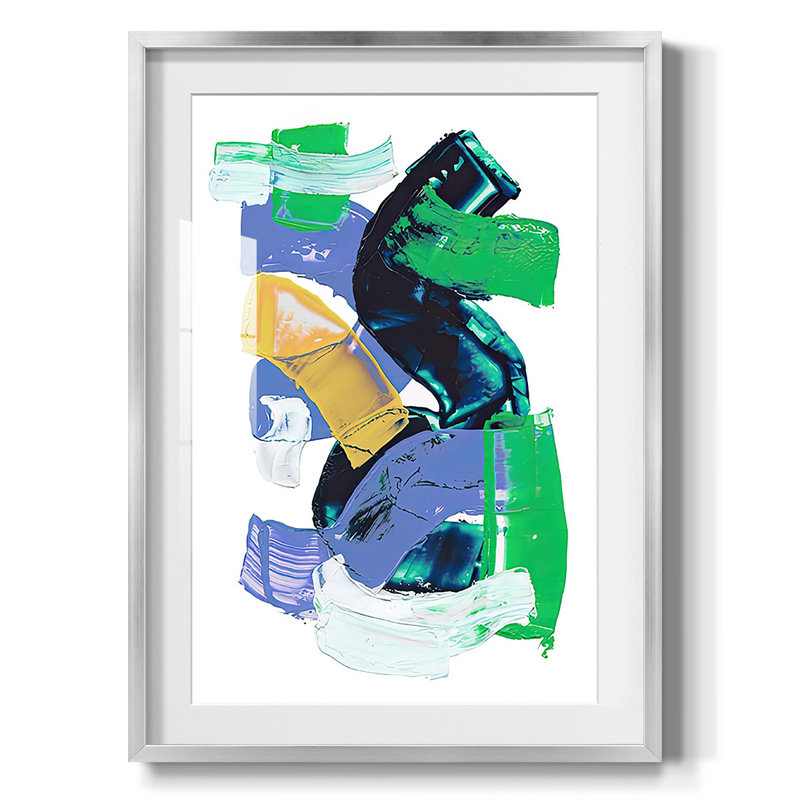 Abstract Pipes I -Framed Print, 25.5" H x 17.5" W, Silver
