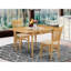 L'ensemble 5 pièces de table et chaises de cuisine comprend une table de salle à manger rectangulaire avec Dropleaf et 4 chaises en tissu de lin, chêne-689759450-749268148