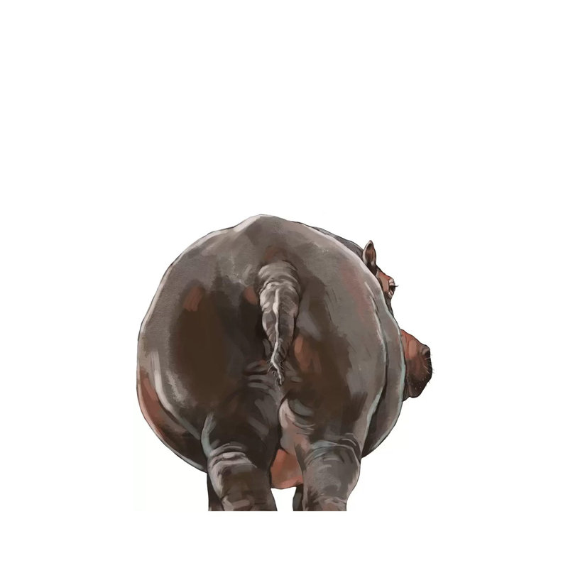 Hippo Butt by Big Nose Work - Wrapped Canvas Print, 66.04 cm H x 45.72 cm W x 1.91 cm D