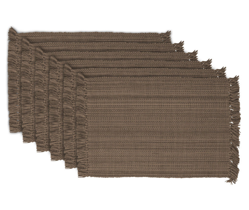 Ensemble de napperons en coton Wieland, À rayures, Olive