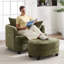 Fauteuil d'appoint 40,2 po en chenille moderne, fauteuil de lecture confortable avec repose-pieds avec rangement-88701142