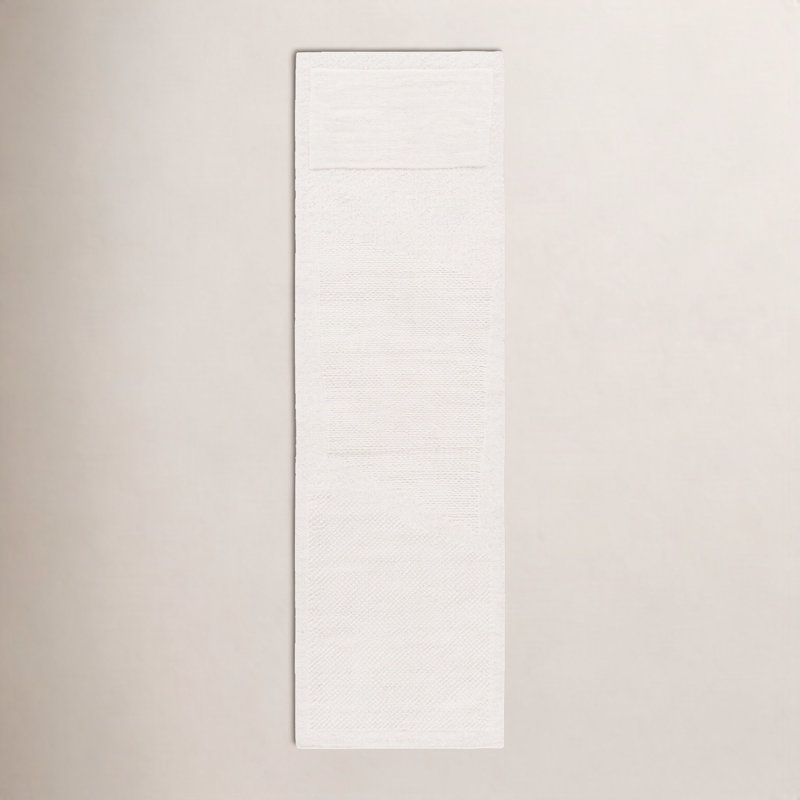 Mullen Flatwoven Wool Ivory Rug, Tapis de couloir 2 pi 3 po x 8 pi