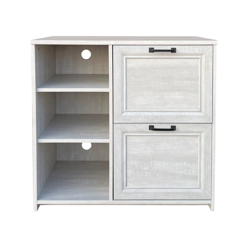 2 Piece Rectangular Writing Desk Office Set with Filing Cabinets