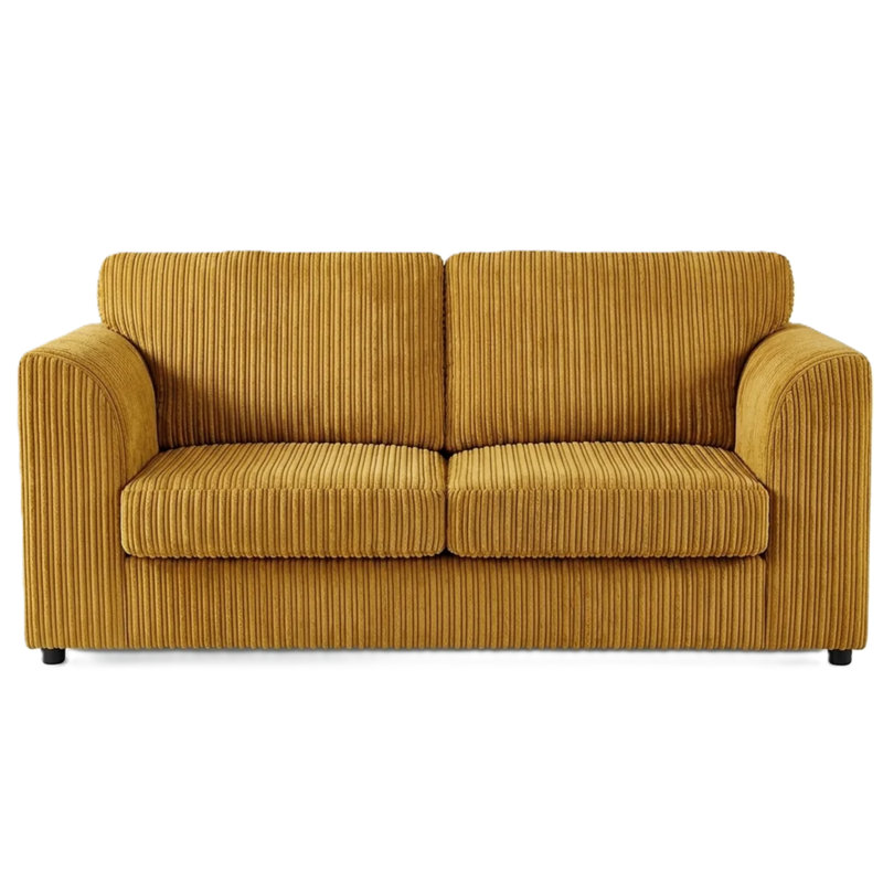 Corduroy Sofa, 90cm H x 190cm W x 90cm D, Yellow