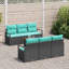 Ensemble de canapé de jardin vidaXL 7 pièces en rotin de polyester noir et turquoise