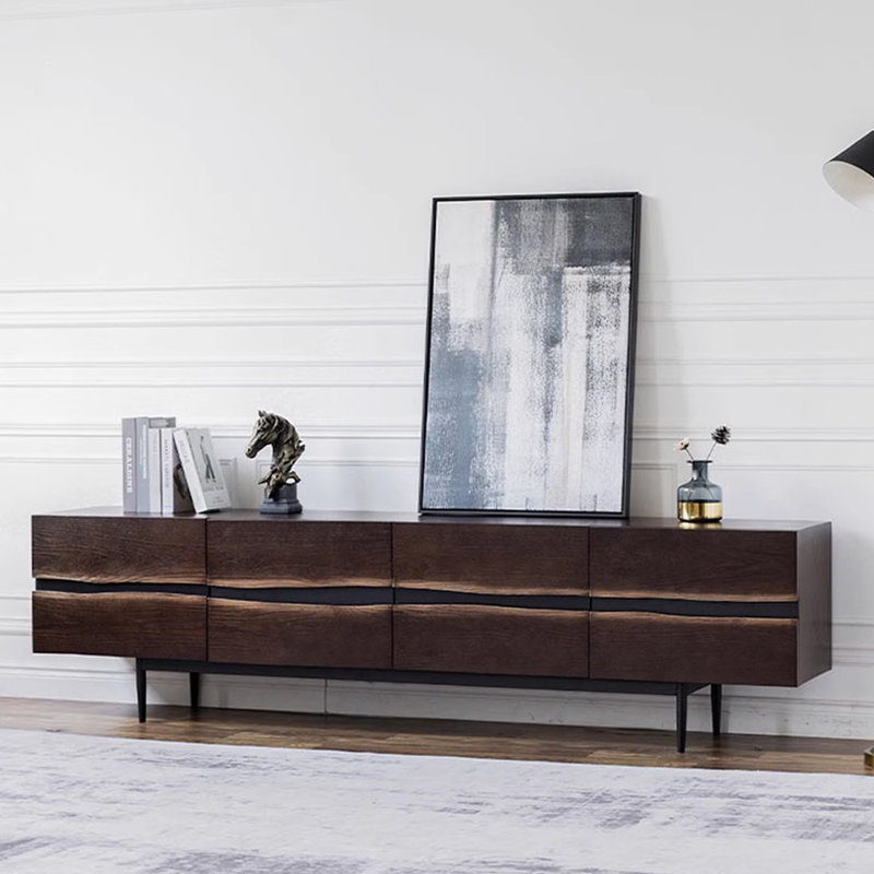 Meuble télé rétro et simple, H 23,62 po x l 86,61 po x P 15,74 po