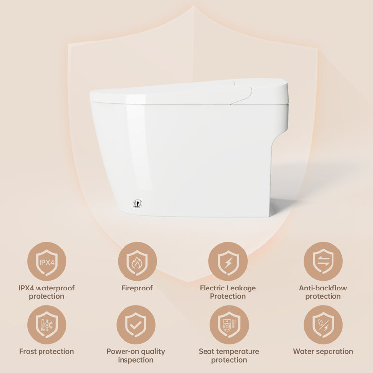 SUPERFLO Smart Tankless Toilet with Auto Flush, One-Piece Smart