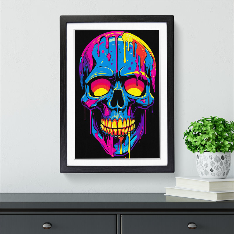 Skull Pop - Framed Print, 34cm H x 25cm W x 2cm D, Black