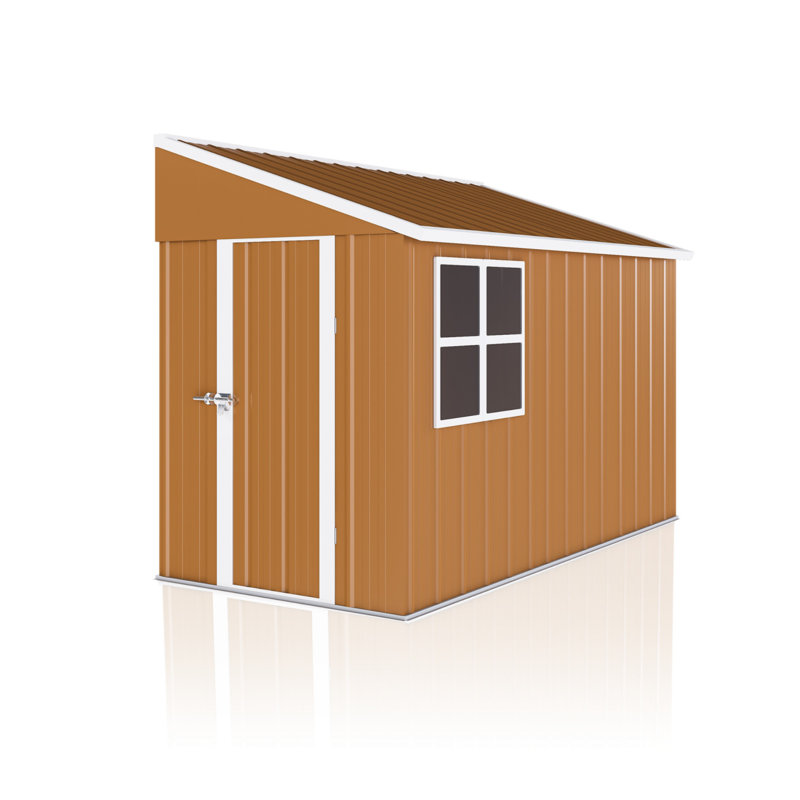 Remise de rangement en métal robuste de 8 pi x 4 pi avec portes doubles, fenêtres doubles et ventilation - Remises de jardin d'extérieur résistantes aux intempéries