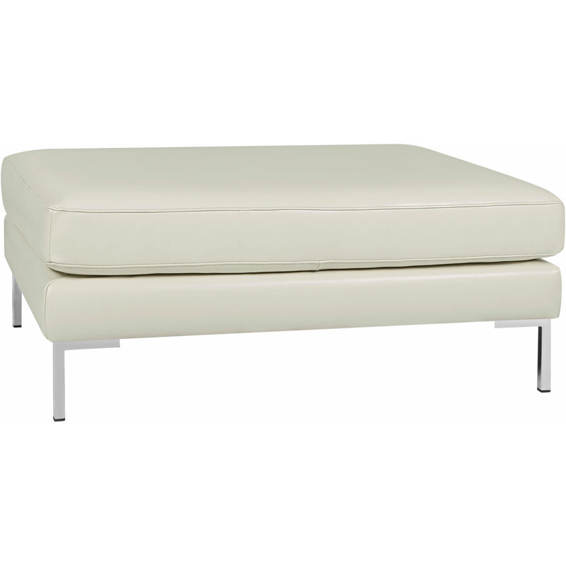 Marius 105Cm Rectangle Footstool Ottoman, Cream, Lether Comfort