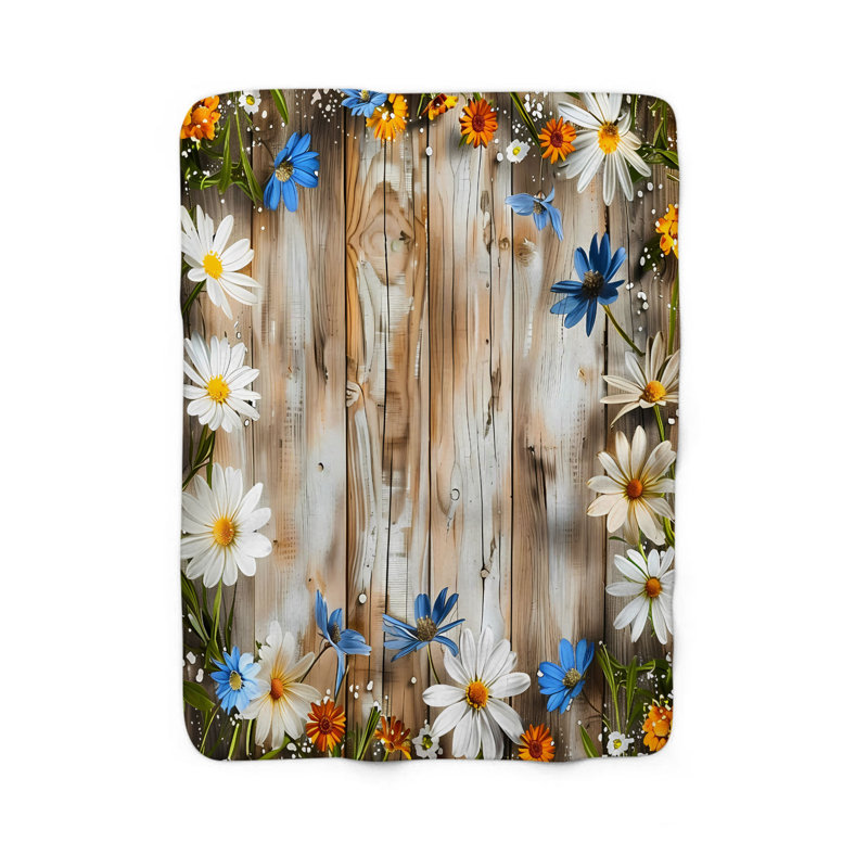 Couverture en sherpa de qualité supérieure Springtime Rustic Bloom, Grand lit