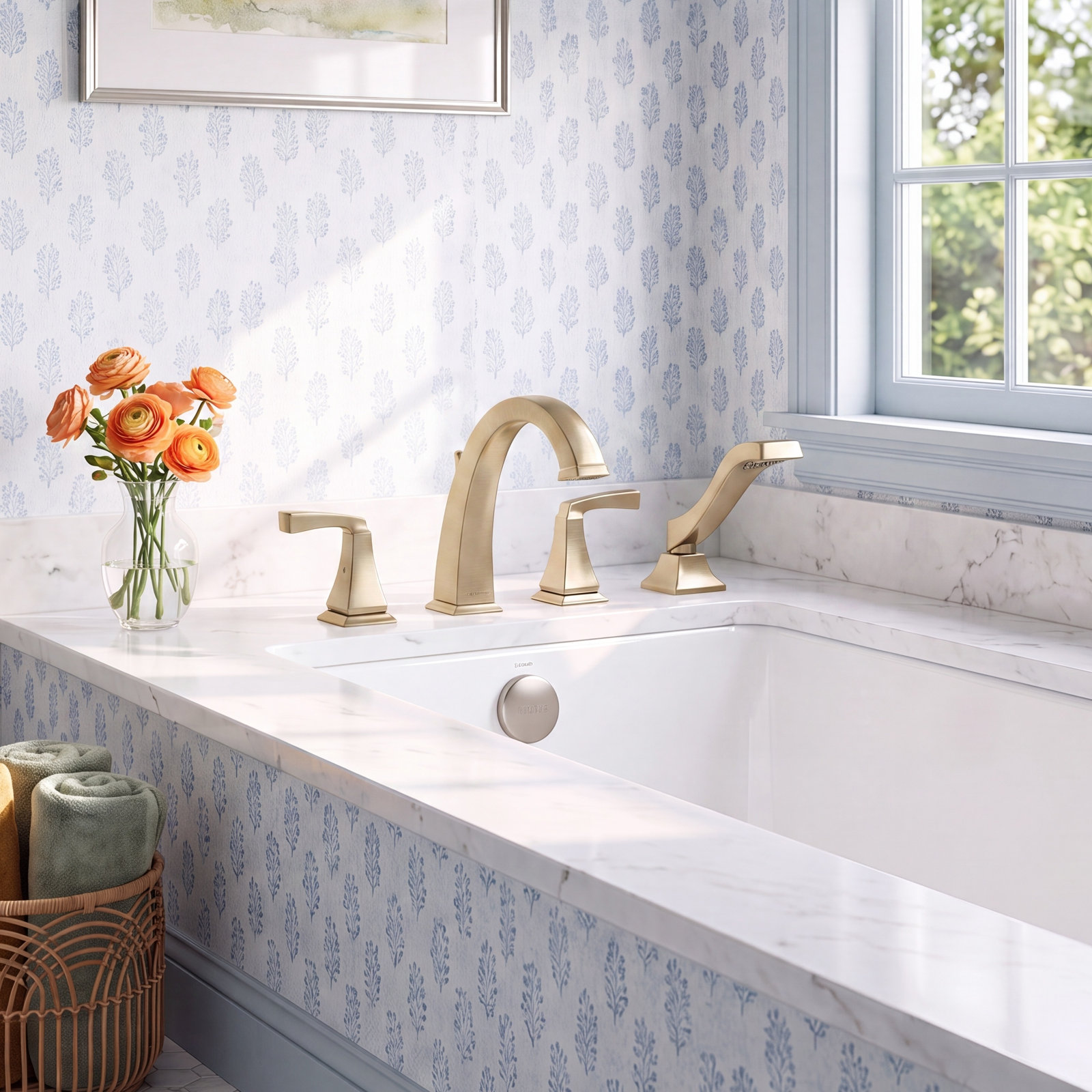 Dryden Deck-Mounted Roman Tub Faucet, Brilliance Champagne Bronze
