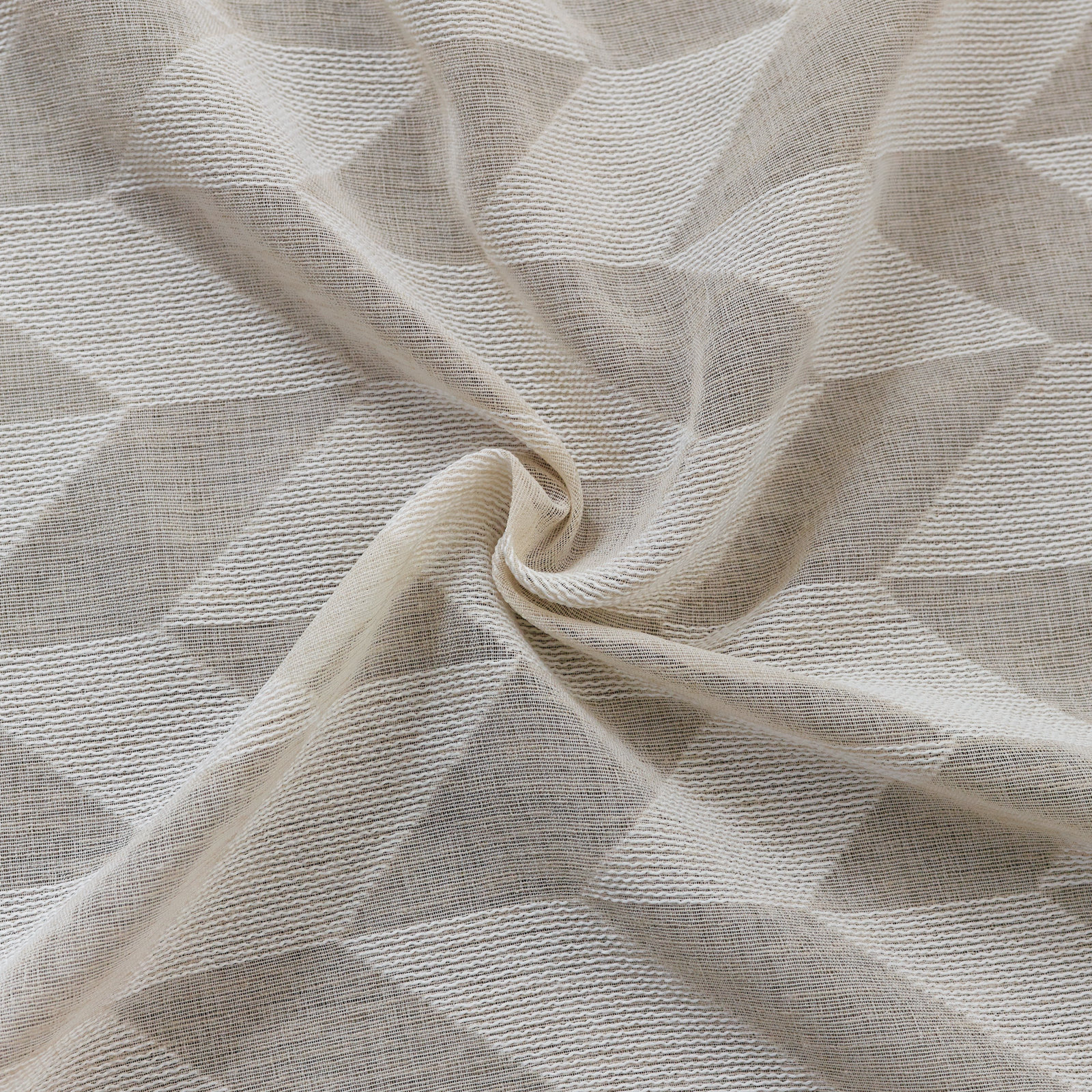Stavros Chevron Sheer Curtain Panel, Sand, 52" x 54"